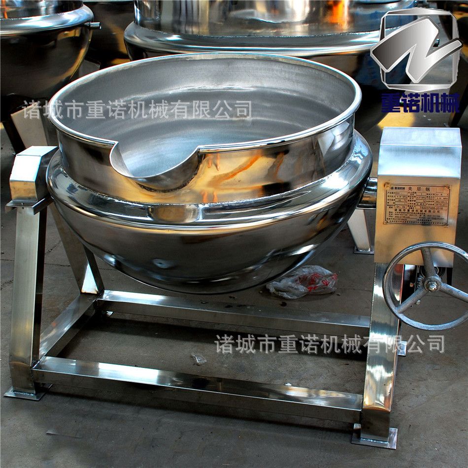 新供应阿胶熬制锅 火锅底料搅拌炒锅 燃气煮肉锅食品304不锈钢