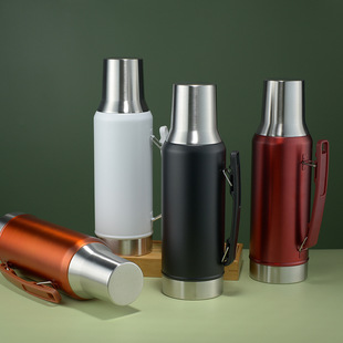 保温壶大容量马岱壶创意304不锈钢带手柄热水运动壶户外便携南美