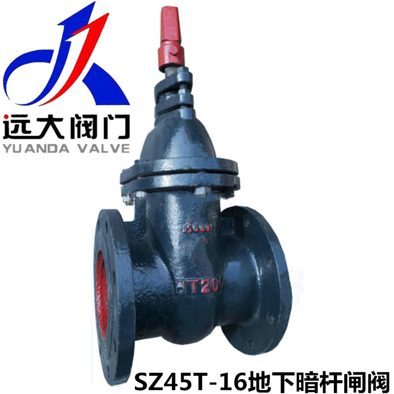 远大阀门SZ45T-10/16铸铁地埋式井下暗杆法兰铜芯闸阀DN40-900图片