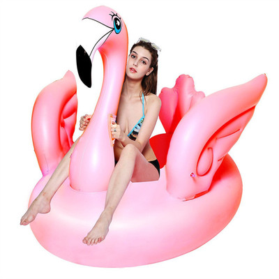 190CM飞翼火烈鸟坐骑彩翼火烈鸟浮床水上充气浮排游泳圈漂浮垫