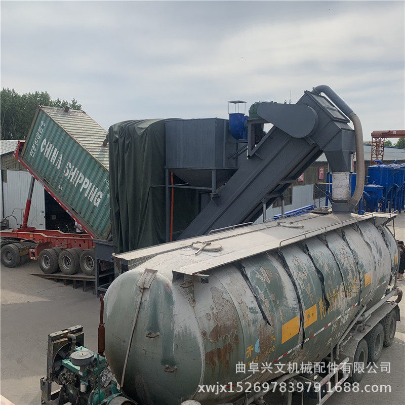 福建水泥灰集装箱卸车机环保无尘气力输送机地库粉煤灰自动装车机