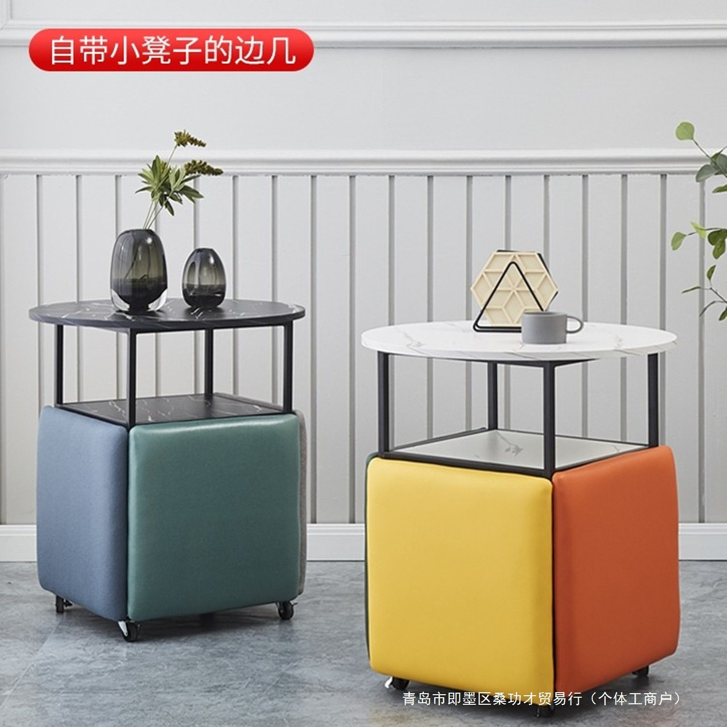 餐桌家用阳台小茶桌洽谈桌椅组合折叠可休闲茶几凳子椅子网红桌子