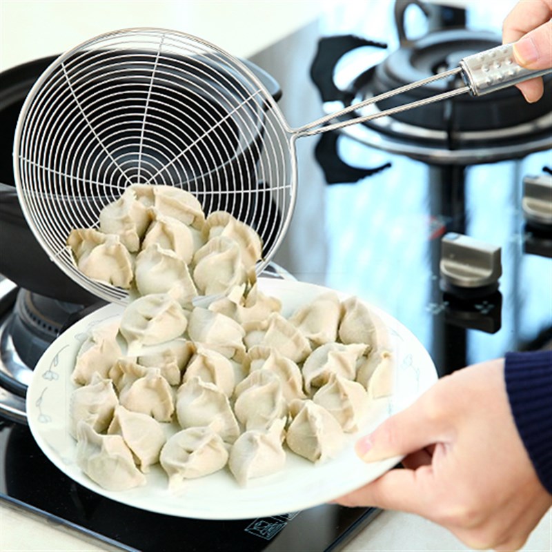 不锈钢漏勺捞饺子家用密网油捞豆浆过滤网勺网漏网筛漏瓢笊篱油炸