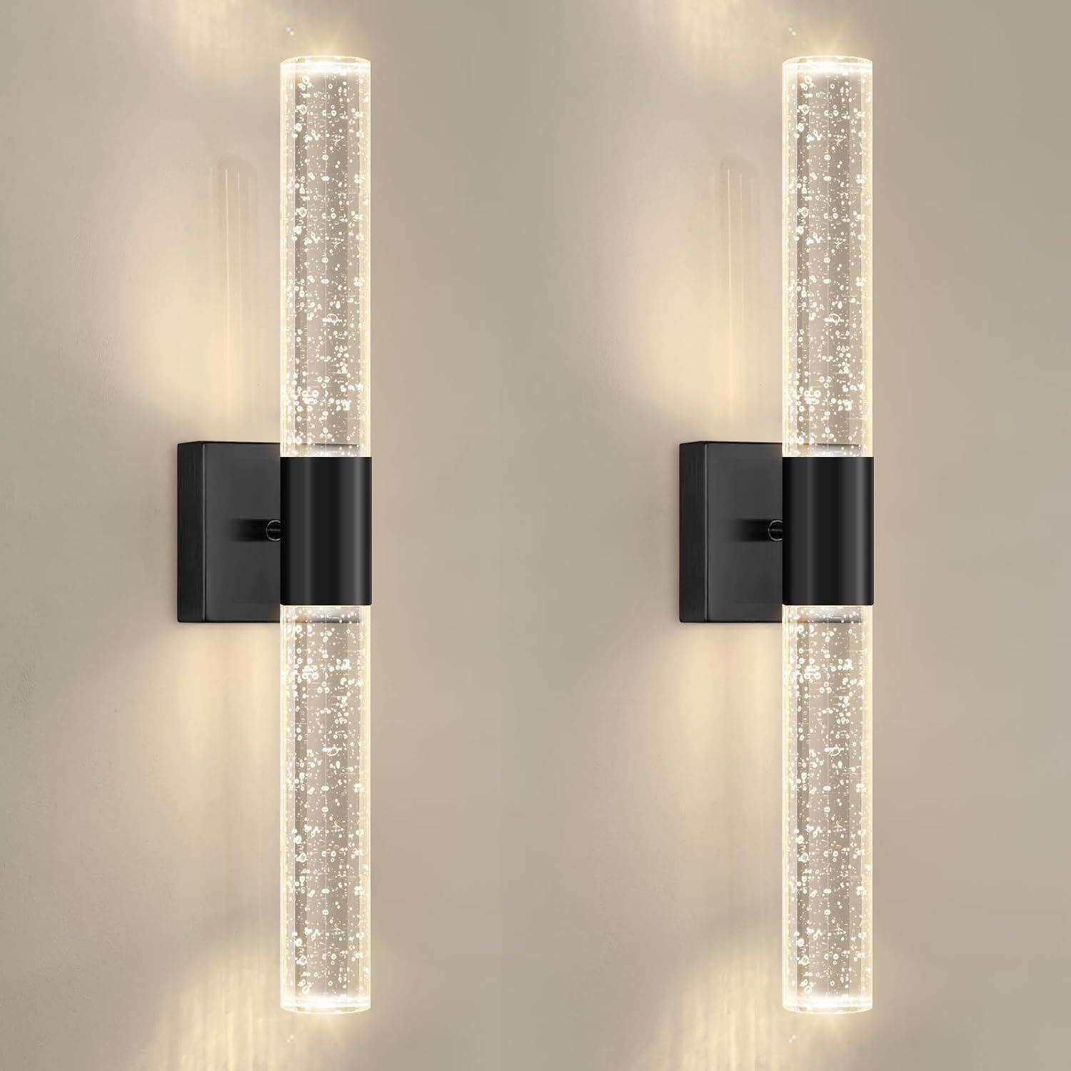 北欧风简约水晶气泡三色上下发光充电客厅卧室走廊过道多方式壁灯