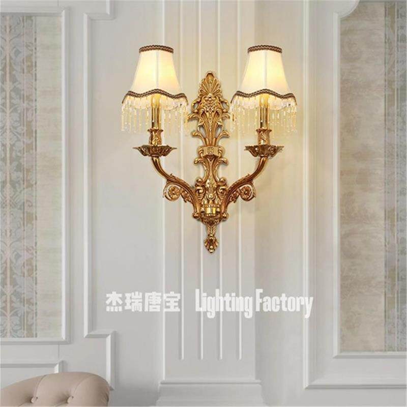 法式全铜壁灯欧式复古卧室床头美式走廊过道客厅餐厅楼梯灯具墙壁