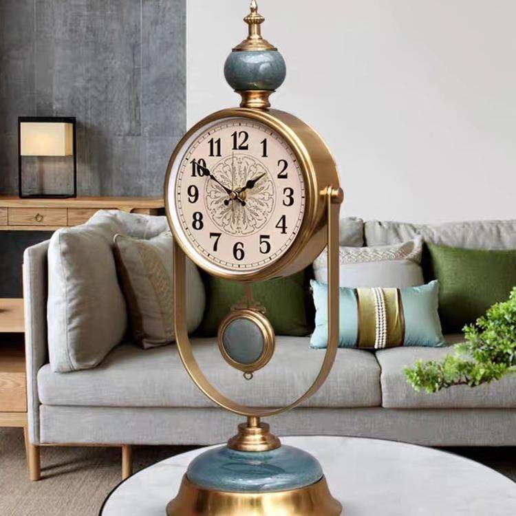 轻奢座钟桌面台钟客厅摇摆钟表欧式摆件创意大号静音台式时钟通用,金属材料及制品,金属加工件/五金加工件,淘宝优惠券,粉丝福利购,淘宝优惠卷