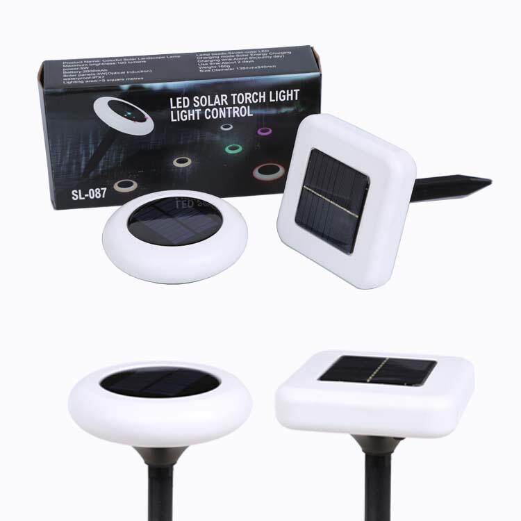 太阳能七彩灯 圆形方形插地装饰灯 景观庭院灯 户外防水草坪灯