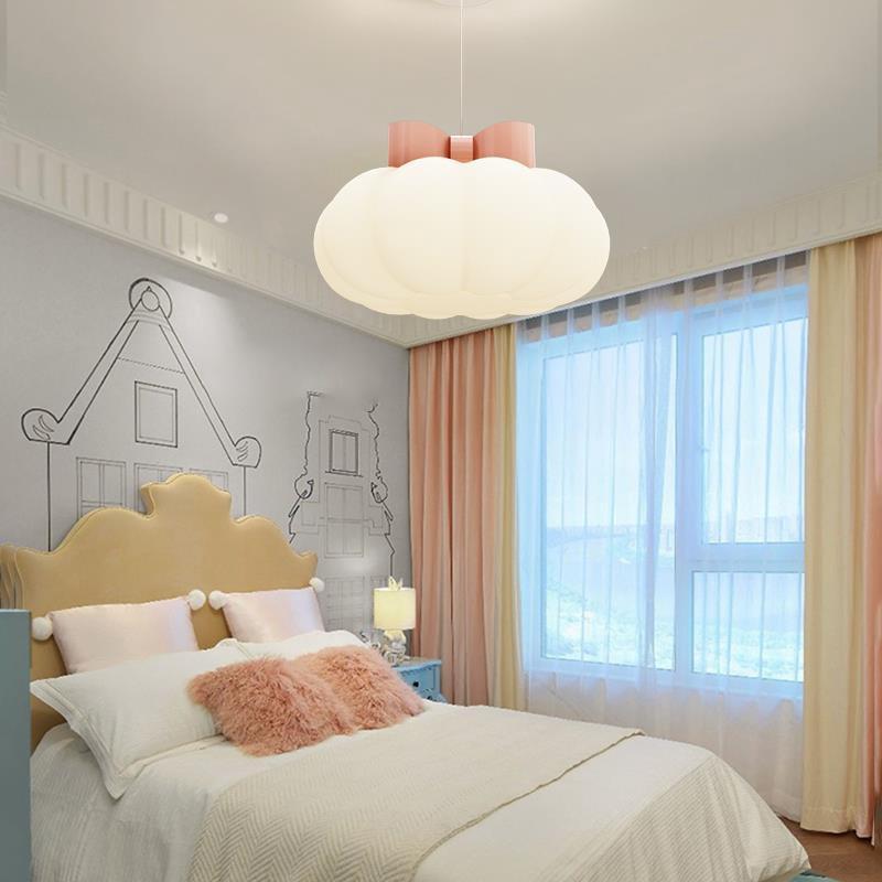轻法奶油风女孩公主儿童房吊灯现代简约风卧室护眼全光谱智能灯具