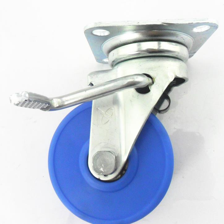 STM-100 MBC W-3 4寸MC蓝色尼龙刹车轮 载重180KG脚轮