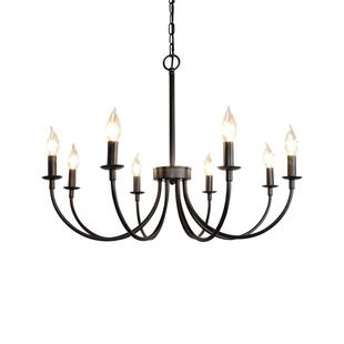 美式 蜡烛餐厅吊灯复古工业风酒吧乡村灯跨境ebay铁艺多头农舍灯具