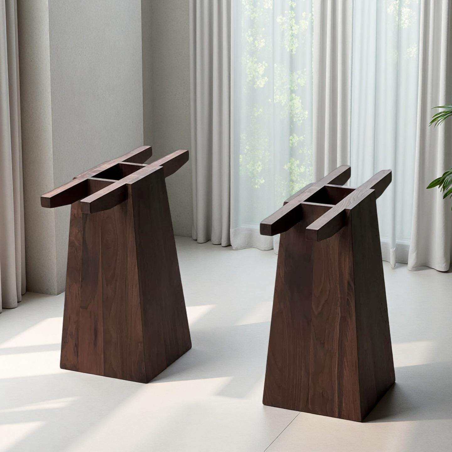 北美黑胡桃木几何桌腿实木大板脚架餐桌支架书桌岩板圆桌脚承重强,金属材料及制品,金属加工件/五金加工件,淘宝优惠券,粉丝福利购,淘宝优惠卷