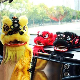 国潮非遗文化老夫子车载中控摆件舞狮子狮头摆件送礼醒狮工艺品