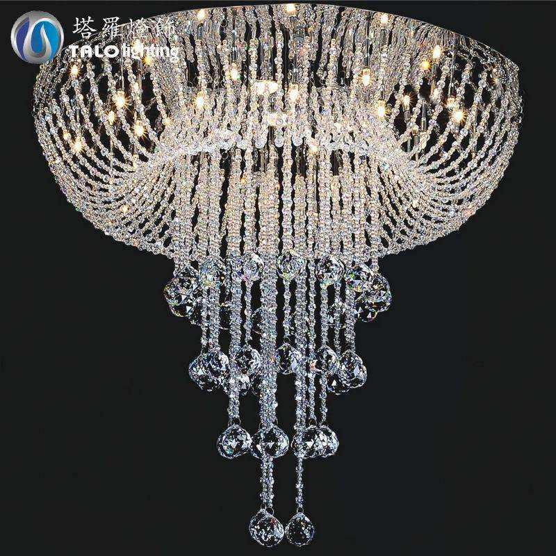跨境简约卧室客厅水晶吸顶灯创意个性圆形餐厅书房吧台LED吸顶灯