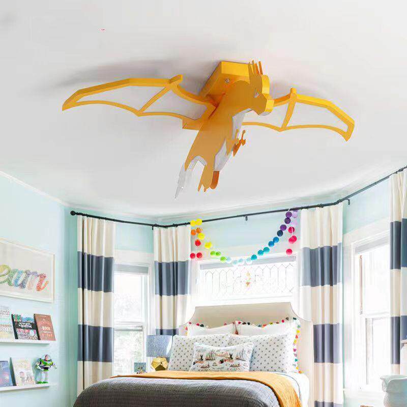 喷火龙恐龙吊灯男孩女孩儿童房间卧室灯创意卡通个性灯具
