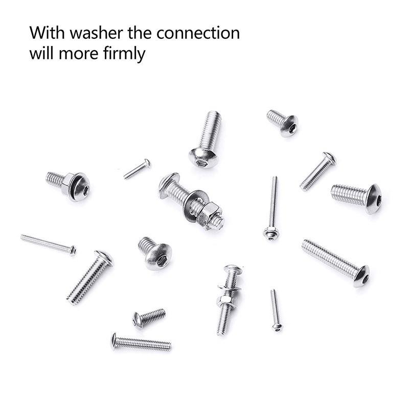 304不锈钢圆头内六角组合盒装螺丝盘头内六角螺母平垫套装螺栓