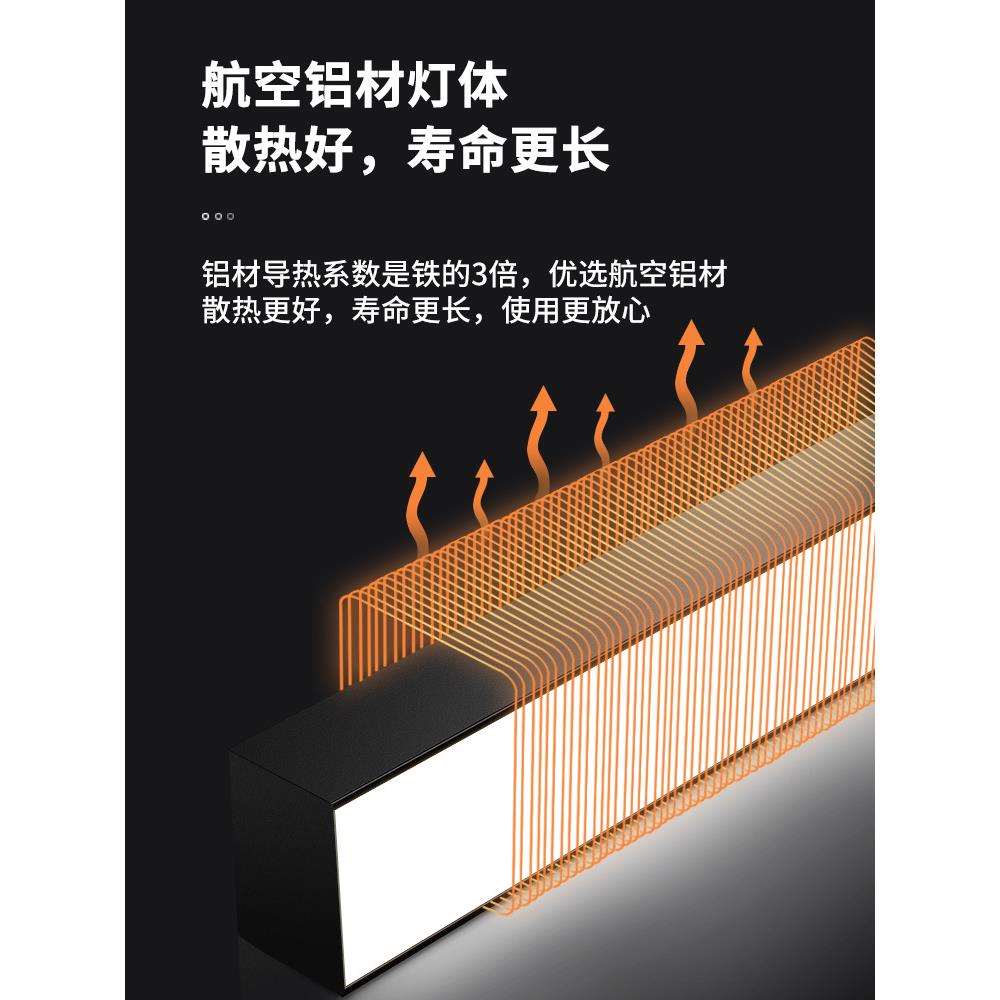 办公室吊灯led长条灯超亮简约现代会议室直播间商用长方形吸顶灯