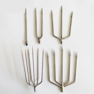 鱼叉锰钢超硬鱼叉头不锈钢灯笼叉大倒刺平叉纯手工老式套管锋利大