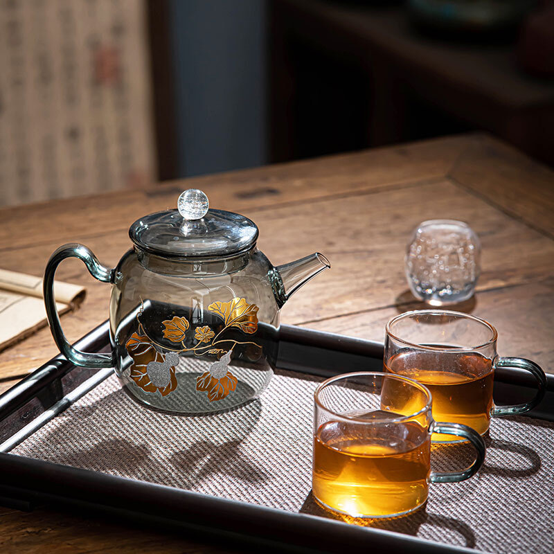 烟灰茶壶泡茶家用玻璃耐热葫芦烧水煮茶单壶简易冲茶器功夫茶具