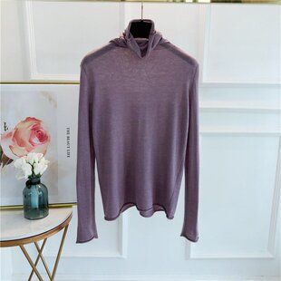 卷边堆堆领针织打底女5500 薄羊毛打底衫 秋冬韩版 简约文艺风基础款