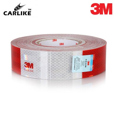 正品3M983D反光车身贴红白安全警示反光贴货车年检条 红白警示