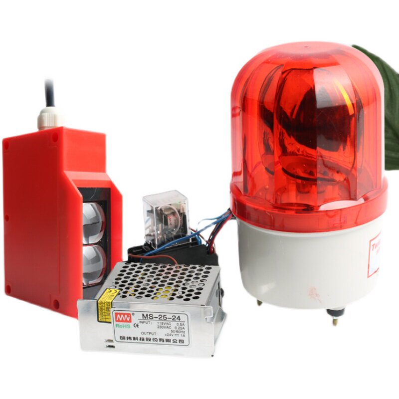 激光对射光电开关E3F-20C1/L报警灯套装感应开关红外线激光传感器