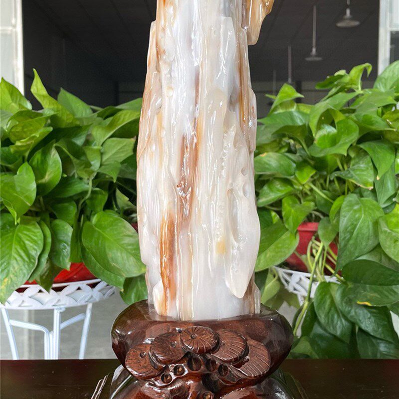 缅甸树化玉奇石天然桌面观赏石木化玉风水家居装饰小摆件镇宅原石
