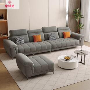 意式雪尼尔棉麻现代沙发钢琴键可拆洗布艺客厅沙发小户型轻奢直排