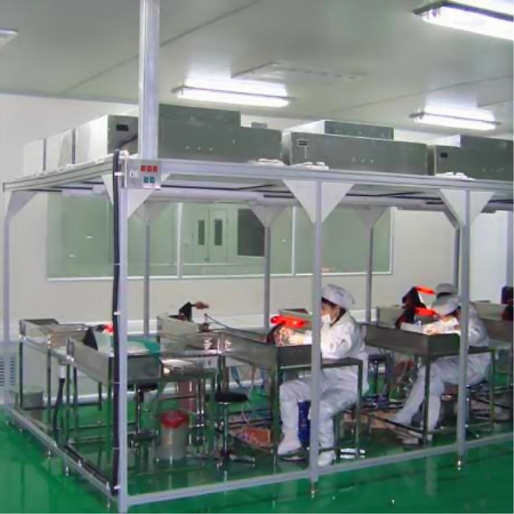 百级洁净棚设备电子无尘车间安装ffu层流罩工作台空气净化棚静音