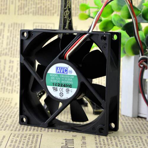 原装AVC 8025 12V 0.25A CPU电源机箱超静音8cm散热风扇C8025S12M