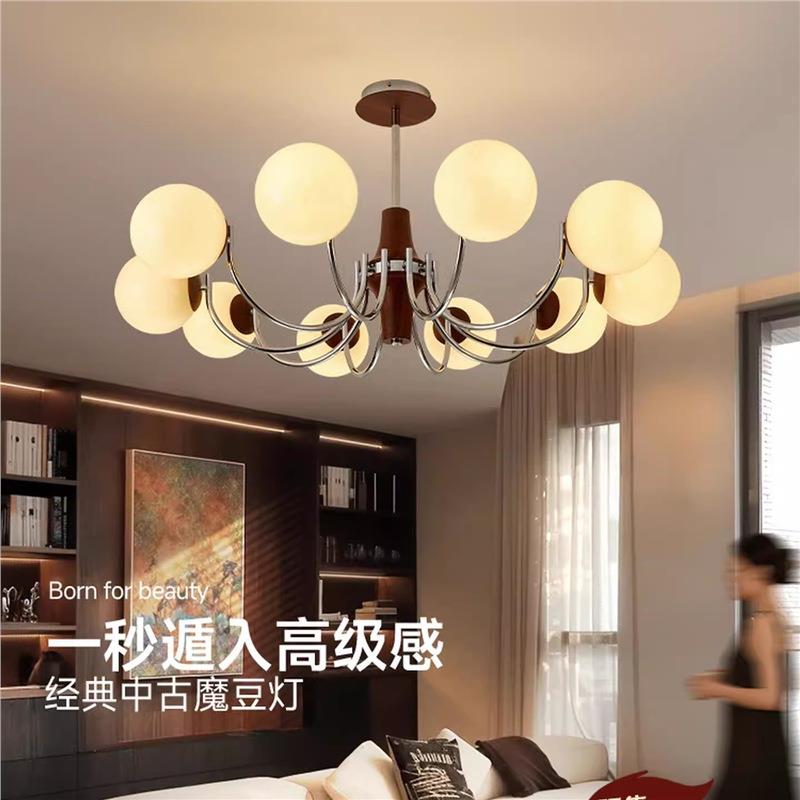 奥朵中古风客厅吊灯2025年新款复古超亮大厅高级感魔豆灯中山灯具