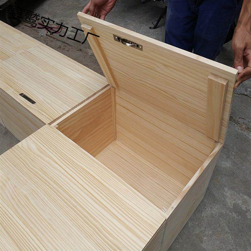 榻榻米木箱子拼床储物箱实木收纳箱抽屉飘窗柜地台床组合木箱
