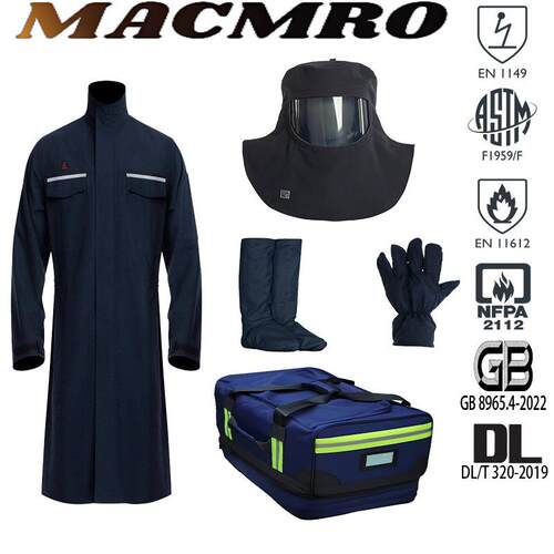 出口防电弧服大袍套装33卡47卡电力工作服GB8569.4NFPA70E面罩