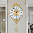 饰钟表 艺术挂墙大气时钟创意轻奢装 铜挂钟客厅家用时尚 高端简欧式
