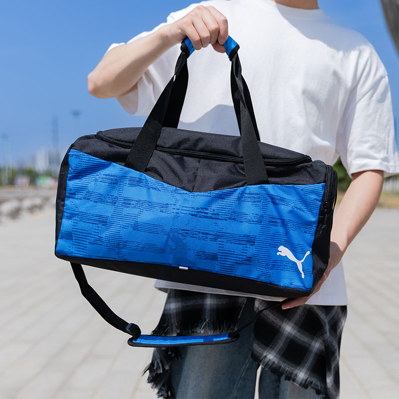 PUMA彪马旅行包男包女包2025夏季新款蓝色撞色健身包大容量休