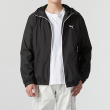 PUMA彪马连帽外套男装2025夏季新款黑色薄款休闲运动服户外夹克男