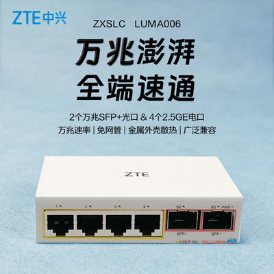 ZTE/中兴万兆交换机 2.5G交换机 万兆光口 网络分线器集线器中继器分流器光纤路由器以太网多场景适用