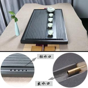 式 乌金石茶盘石头家用大小号简A约茶台茶具泡茶盘仿电木茶盘款
