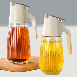自动开合油壶防漏玻璃油家用大容量油醋壶调味料子厨房炒菜