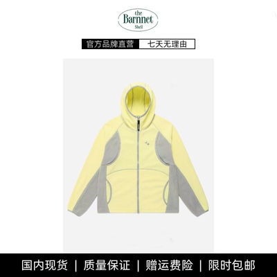 【现货】theBarnnet shell星星绣花拼接撞色摇粒绒连帽夹克上衣女