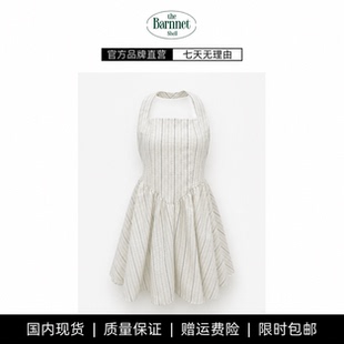 【现货】theBarnnet shell韩国baby酱条纹露背连衣裙韩系蓬蓬裙