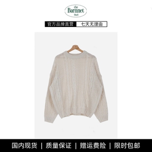 shell韩国东大门慵懒奶fufu宽松麻花针织毛衣 theBarnnet 现货