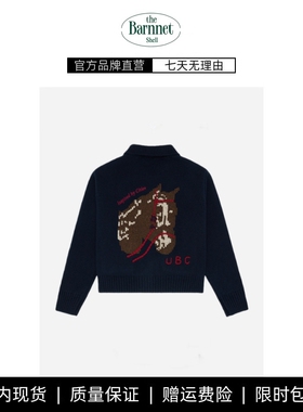 【现货】theBarnnet shell冬季新款韩国休闲翻领小马针织毛衣开衫