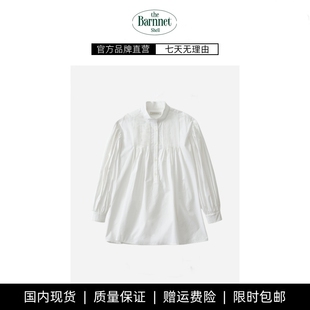 韩国设计师纽扣褶皱娃娃衬衫 shell秋新款 theBarnnet 上衣 现货