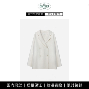 shell韩国小众双面呢大衣慵懒双排扣西服外套 theBarnnet 现货