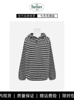 【现货】theBarnnet shell韩国东大门baby酱连帽条纹针织衫卫衣女