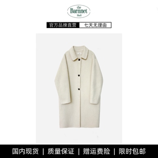 【现货】theBarnnet shell韩国OUNCE纯色翻领苏力羊毛大衣外套女
