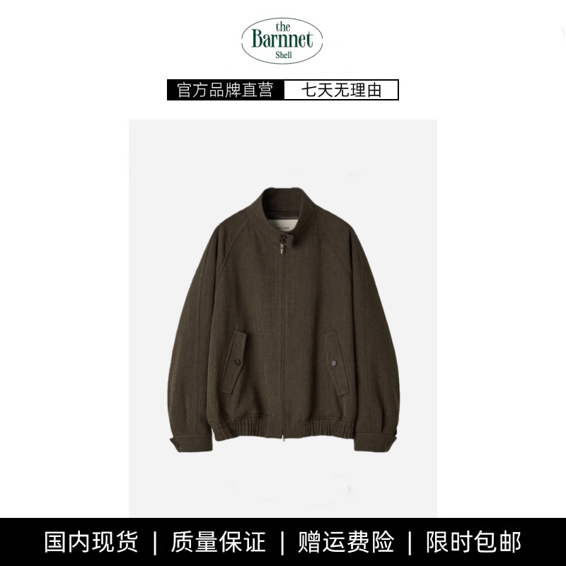 【现货】theBarnnet shell韩国羊毛立领拉链外套韩系女装复古夹克