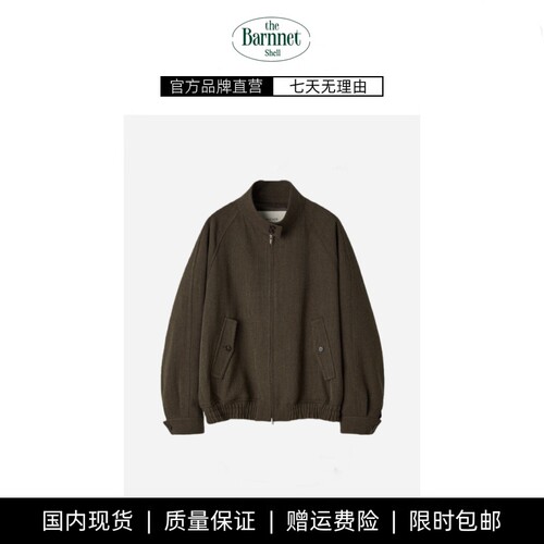 【现货】theBarnnet shell韩国羊毛立领拉链外套韩系女装复古夹克