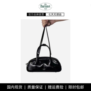 【现货】theBarnnet shell韩国设计亮面褶皱纹法棍手提单肩斜挎包