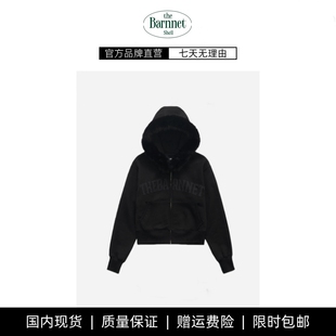 【现货】theBarnnet shell八奶毛领连帽拉链字母厚棉T外套休闲裤